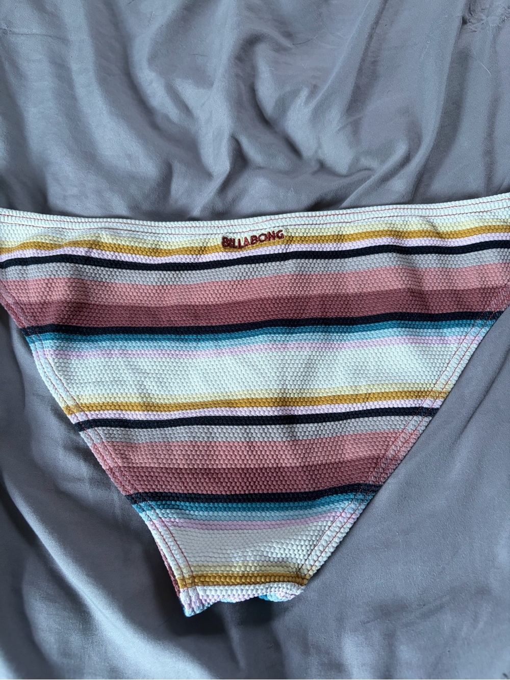Billabong Rust & Multi-Stripe Tie-Side Bikini Bottom - Picture 2 of 2